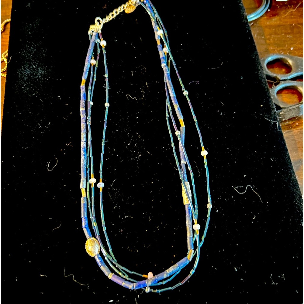 Silpada vintage lapis and Sterling silver used for display. Dress up or down.